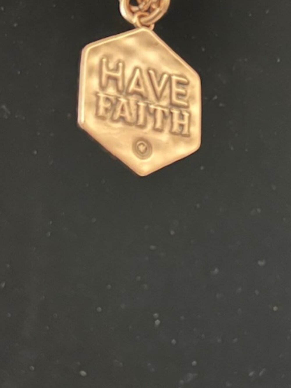 Katia Designs "Have Faith" Necklace Gold Chain Hexagon Pendant NEW - Picture 2 of 3